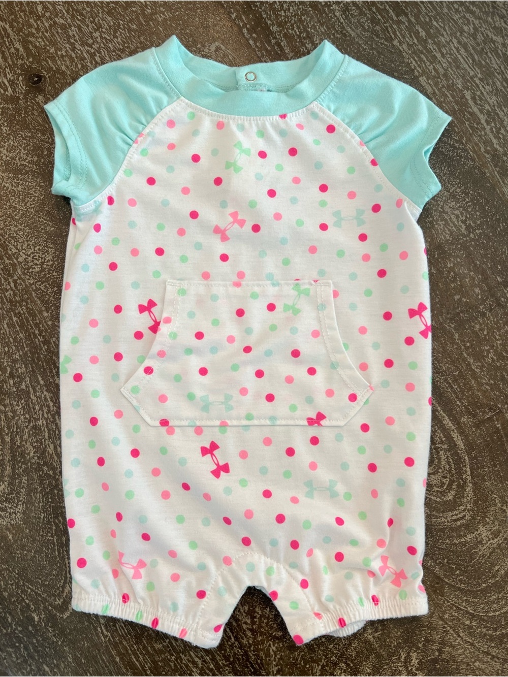 Under Armour White Baby Romper with Polka Dots